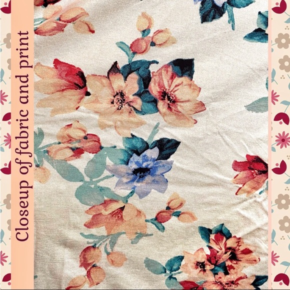 3X NWT NIB FLORAL TUNIC ASYM HEM SPRING SUMMER BEIGE PLUS SIZE FASHION - Picture 8 of 13